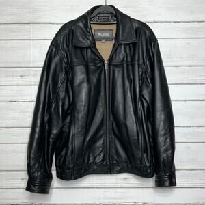 Wilsons Genuine Leather Jacket Black Mens XL Tall Classic Coat